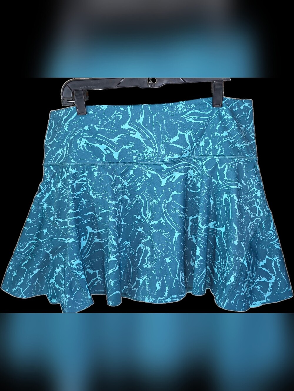 EUC Athleta Ace Printed Tennis Skort, Marble Teal,  13.5" Size 1X